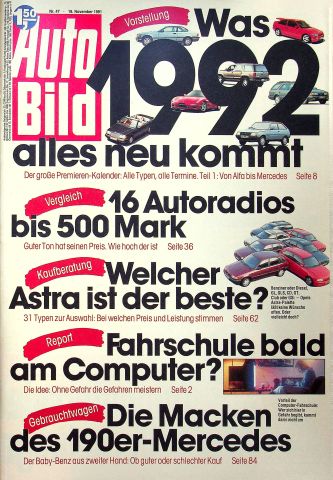 Deckblatt Auto Bild (47/1991)